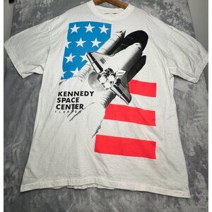 Vintage Kennedy Space Center Shirt Adult XXL White Nasa USA Mens